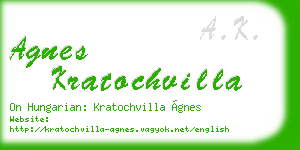 agnes kratochvilla business card